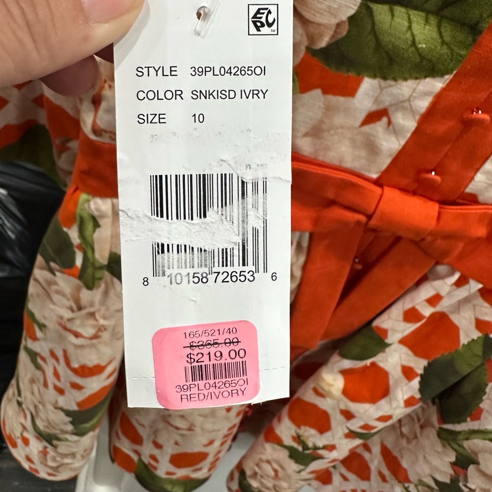 Floral Orange Women's Dress - Picture 2 of 6